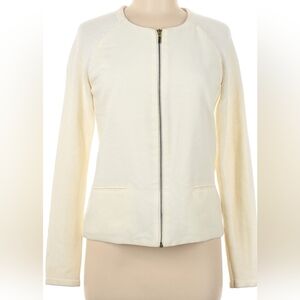 Forever21 Cream Zippered Cardigan Women's Size M